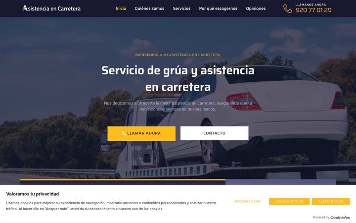 Snímek obrazovky asistenteencarretera.com