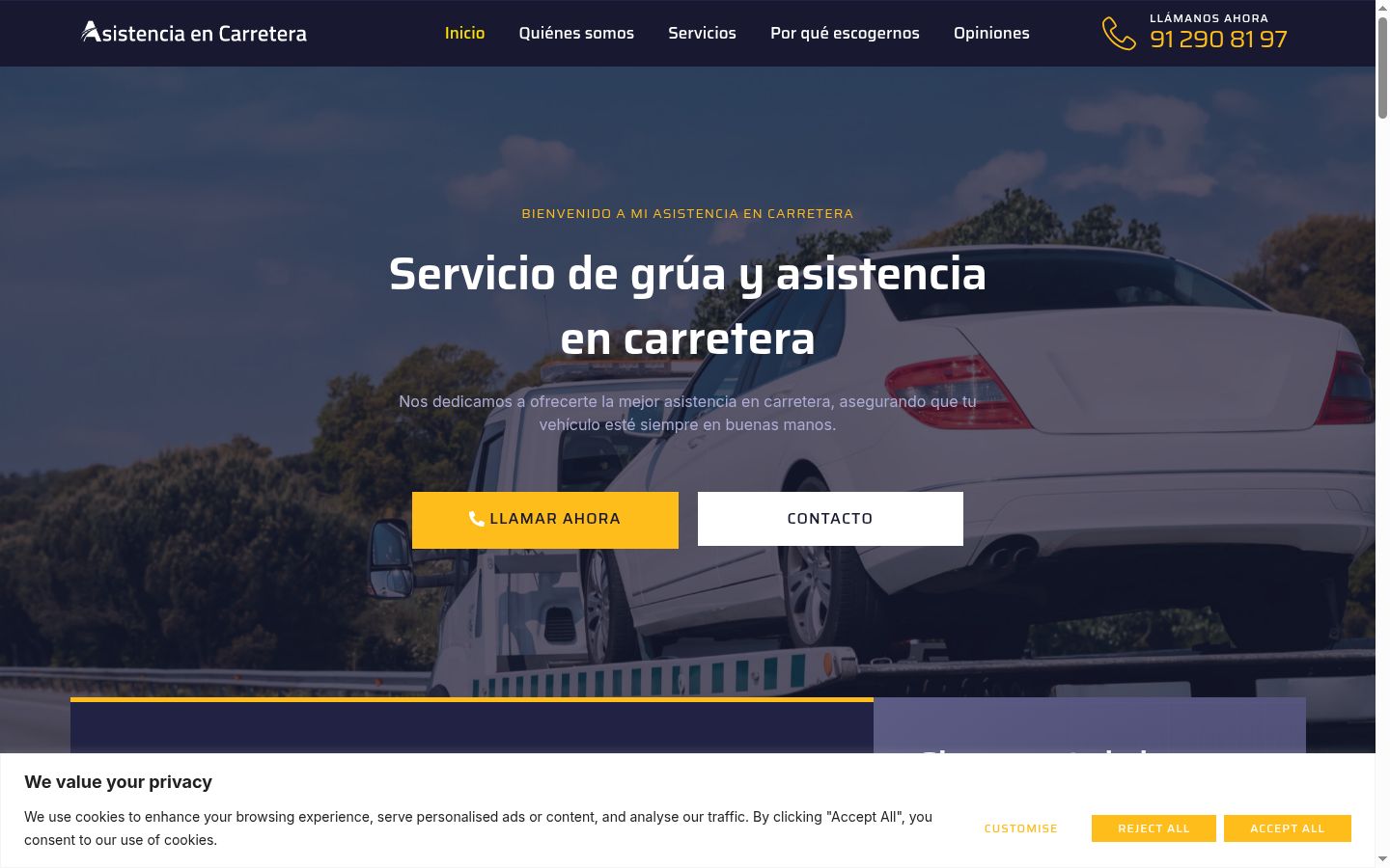 Screenshot del banner di consenso mostrato prima di qualsiasi interazione