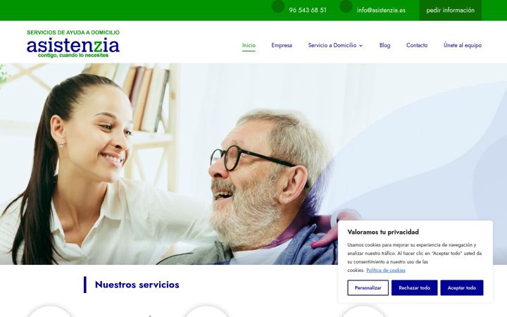 Screenshot stránky asistenzia.es