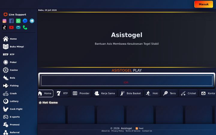 Screenshot stránky asistogel.net