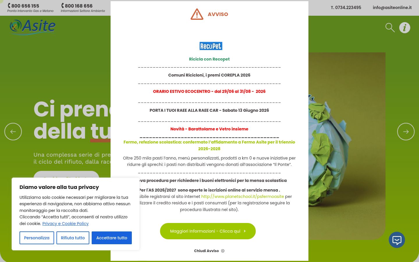 Captura de ecrã do banner de consentimento apresentado antes de qualquer interação