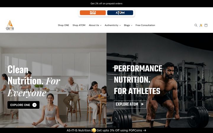 Screenshot of asitisnutrition.com
