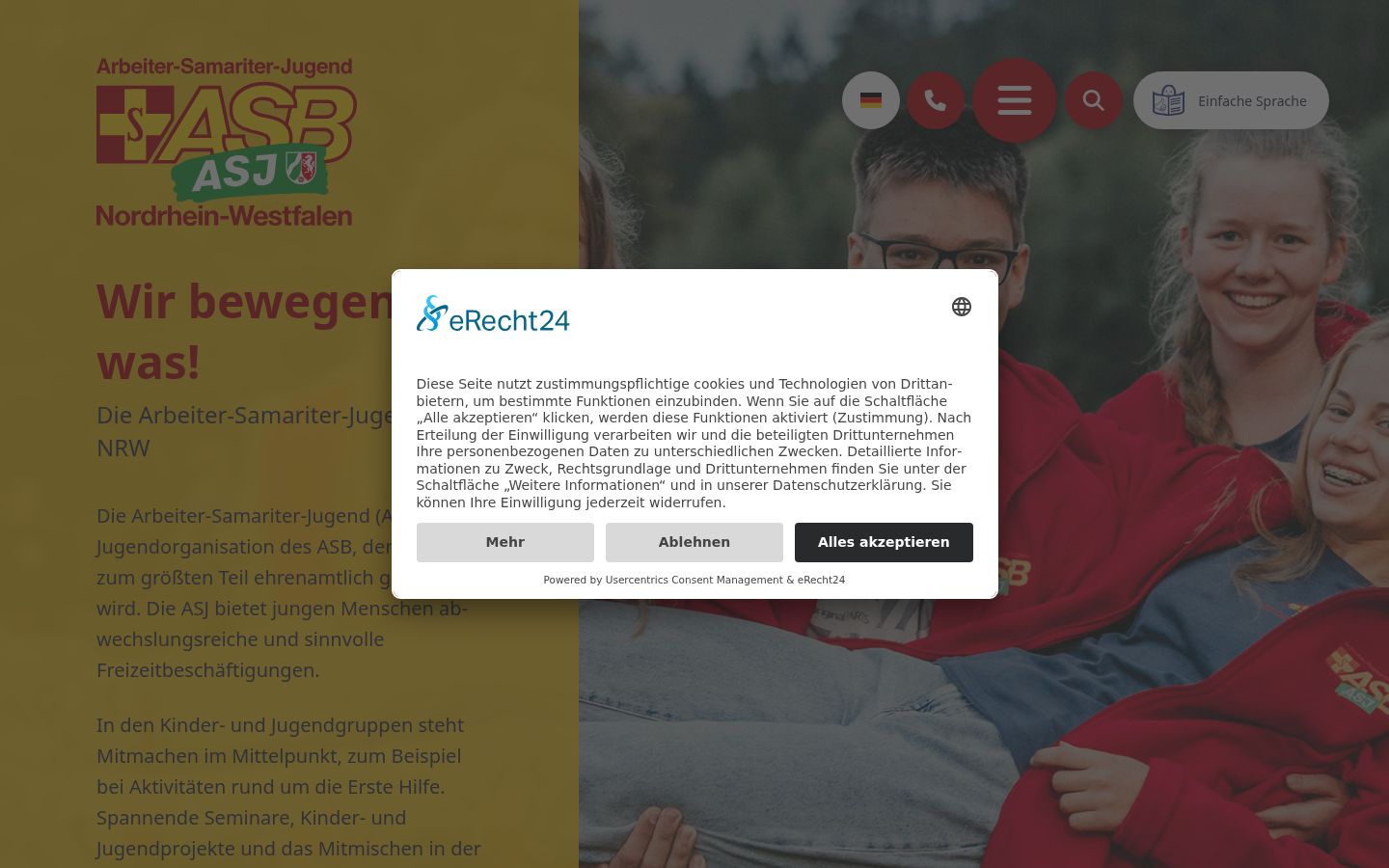 Screenshot van de toestemmingsbanner zoals getoond vóór enige interactie