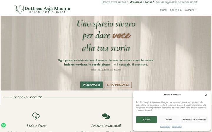 Screenshot of asjamasinopsicologa.it