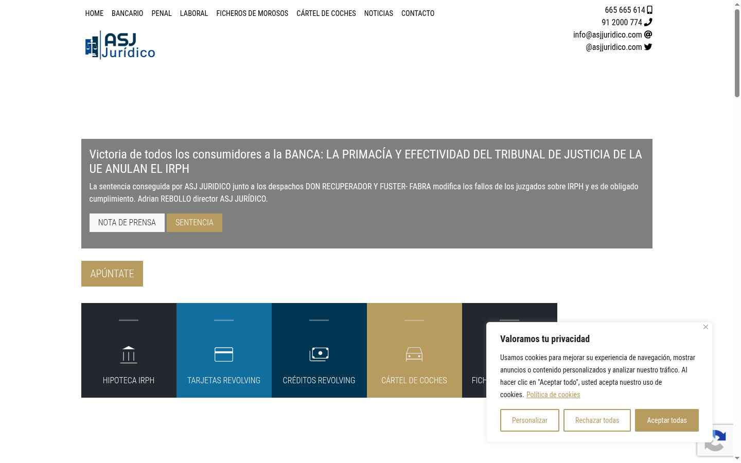 Screenshot des Einwilligungsbanners vor jeglicher Interaktion