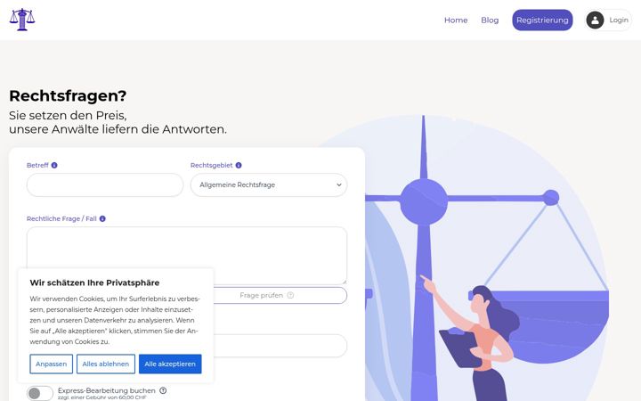 Ekrānuzņēmums no ask-a-lawyer.ch