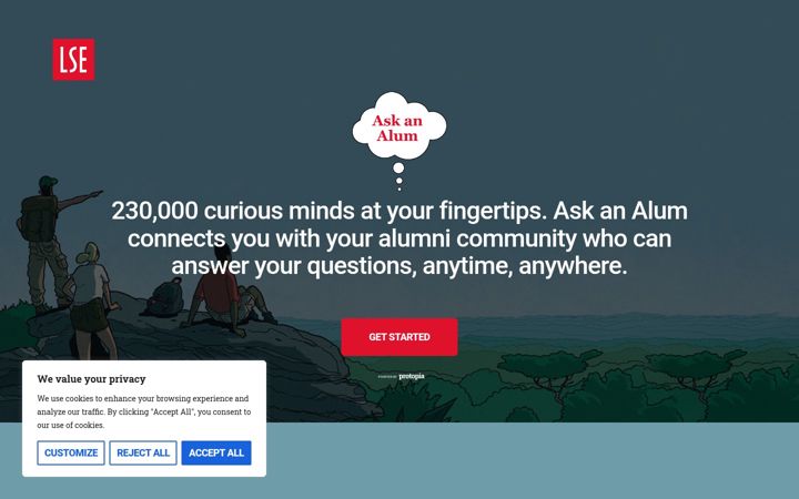 Screenshot of ask-an-alum.lse.ac.uk