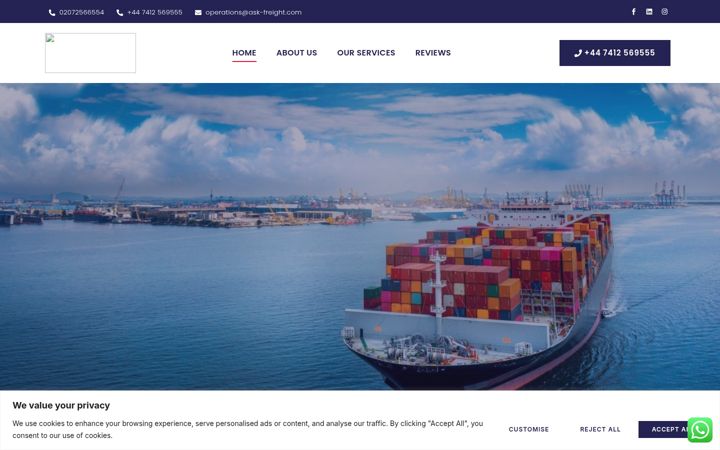 Screenshot of ask-freight.com
