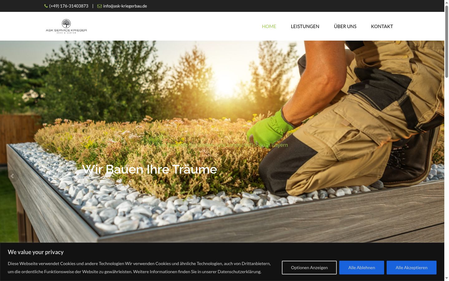 Screenshot of the consent banner shown before any interaction