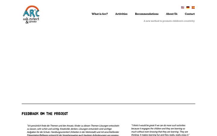 Screenshot von ask-reflect-create.com