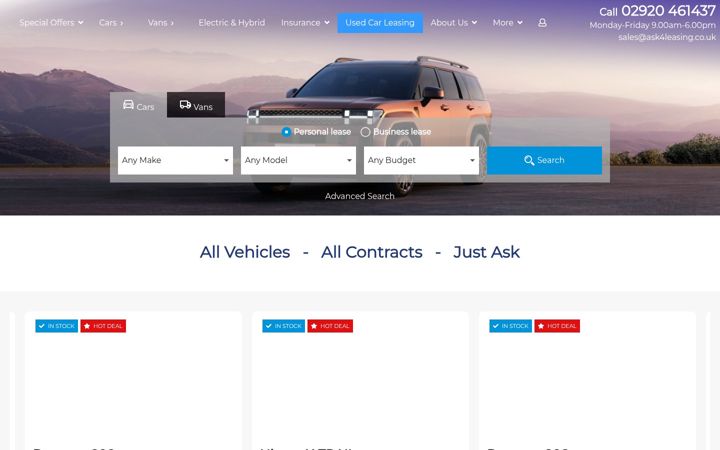 Screenshot of ask4leasing.co.uk