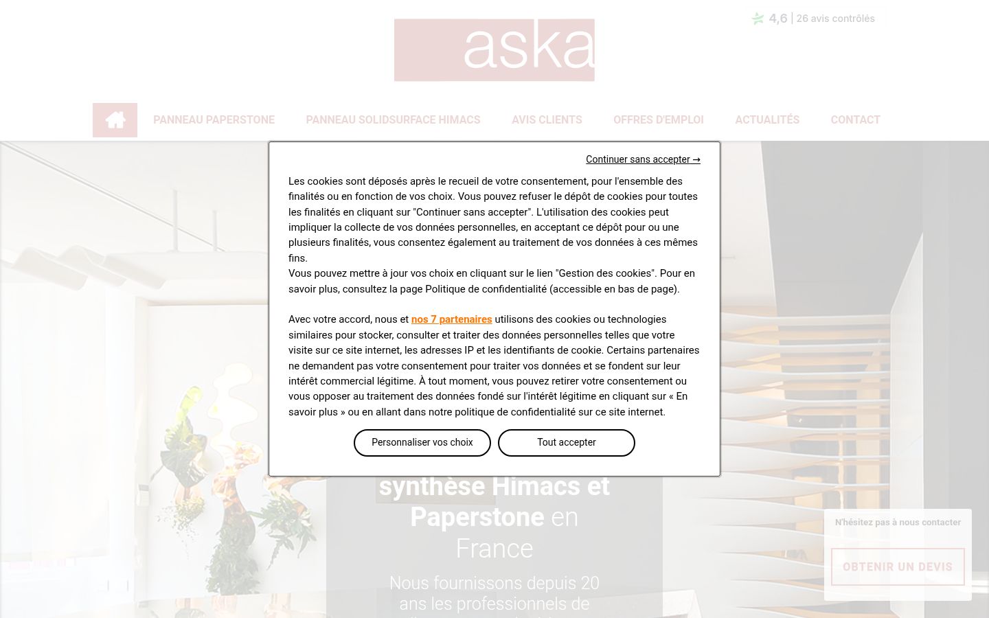 Screenshot tal-banner tal-kunsens muri qabel kwalunkwe interazzjoni