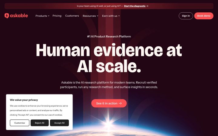 Screenshot of askable.com