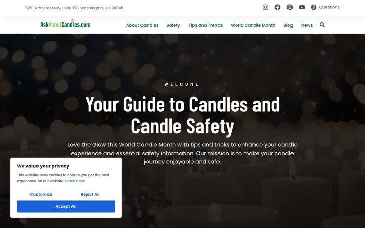 Screenshot of askaboutcandles.com