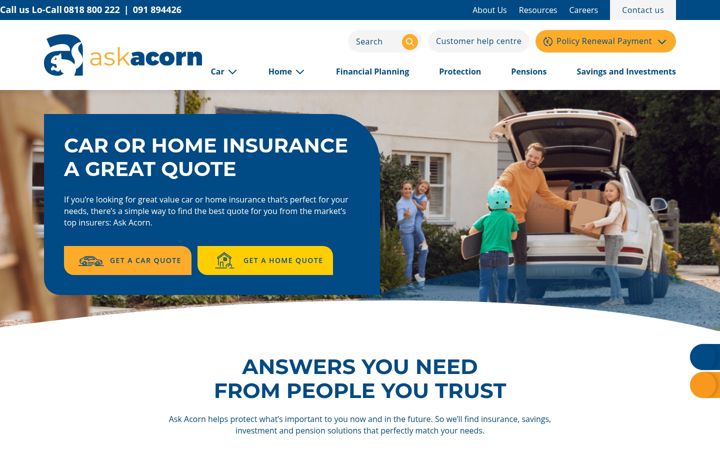 Screenshot ta' askacorn.ie