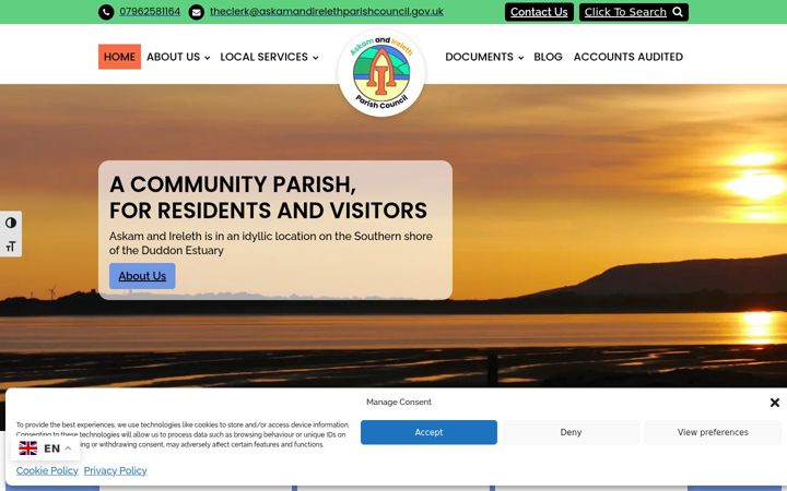 Screenshot ta' askamandirelethparishcouncil.gov.uk