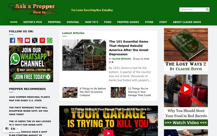 Captura de pantalla de askaprepper.com