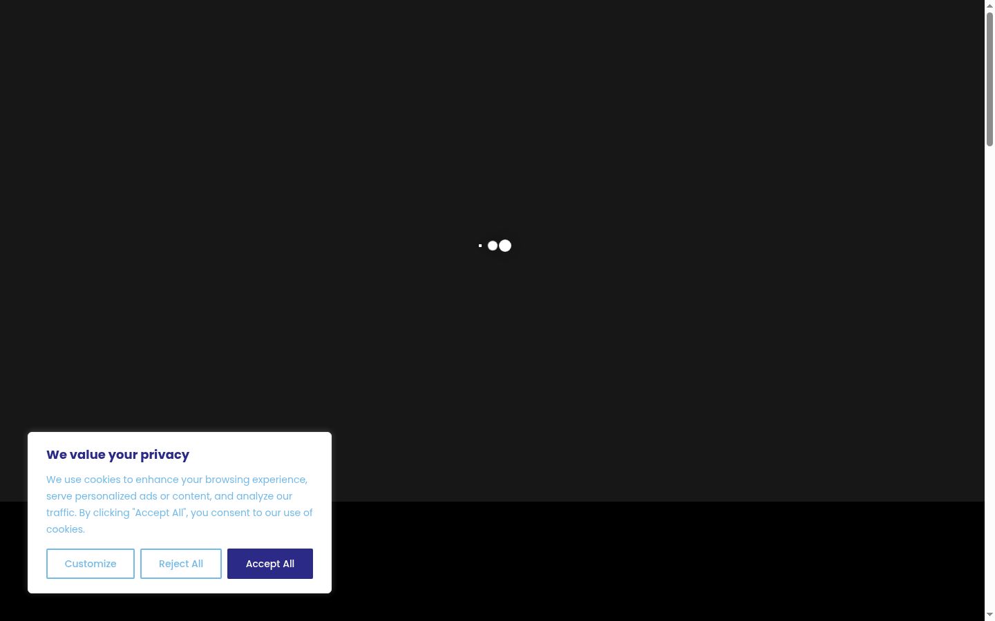 Screenshot του banner συγκατάθεσης που εμφανίστηκε πριν από οποιαδήποτε αλληλεπίδραση