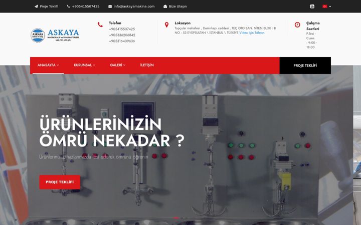 Screenshot of askayamakina.com