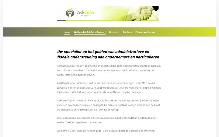 Screenshot of askcaro-support.nl