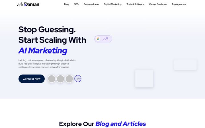 Screenshot of askdaman.com