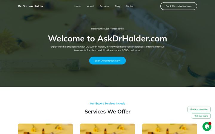 Screenshot von askdrhalder.com