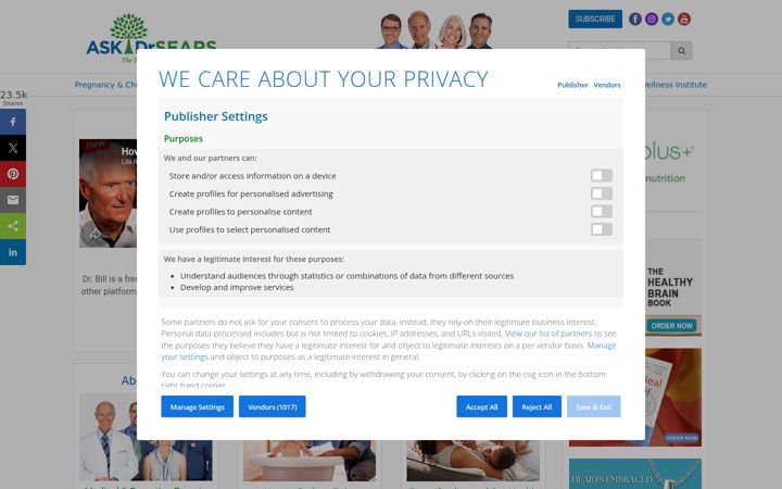 Screenshot of askdrsears.com