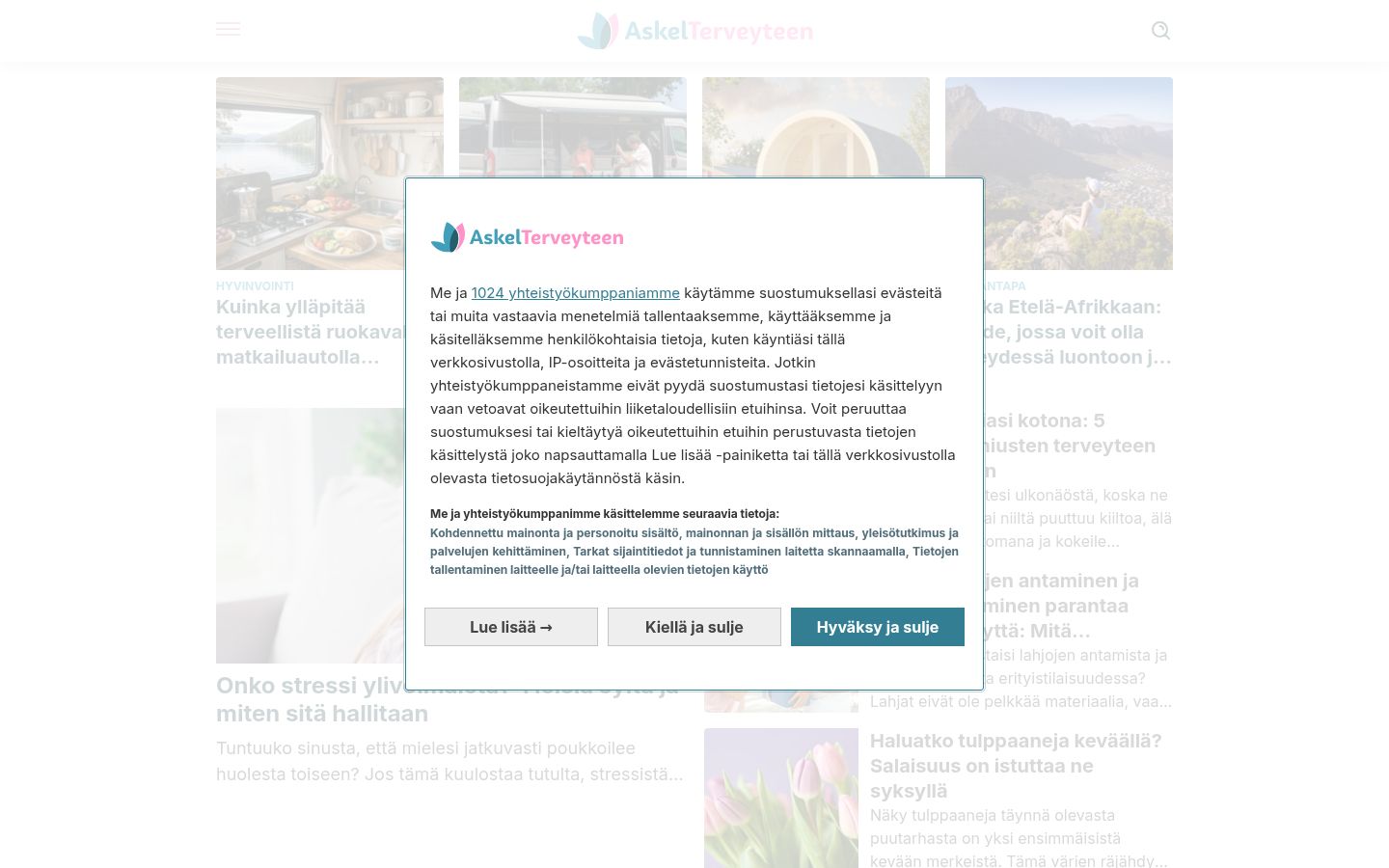 Screenshot des Einwilligungsbanners vor jeglicher Interaktion