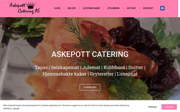 Screenshot von askepottcatering.no