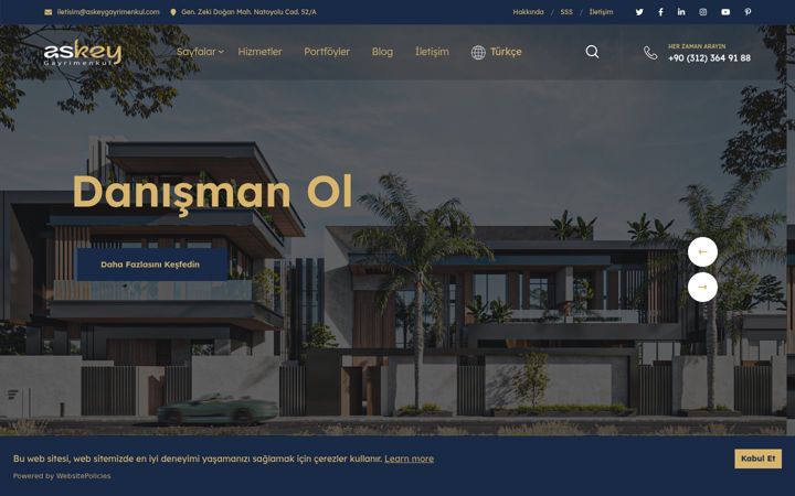 Screenshot ta' askeygayrimenkul.com