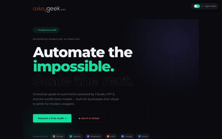 Snimka zaslona za askeygeek.com