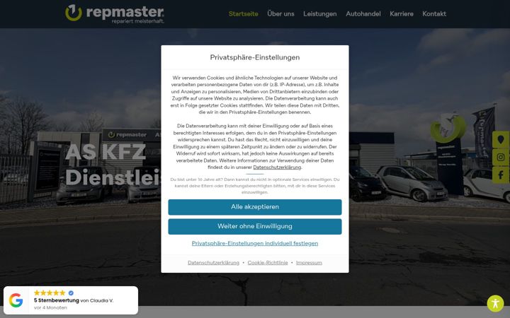 Snimka zaslona za askfz-gmbh.de