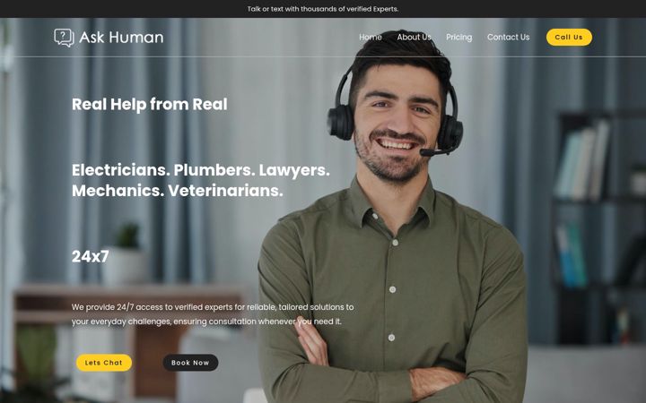 Screenshot of askhuman.today