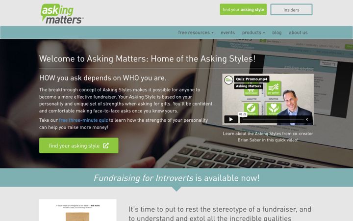 Snimka zaslona za askingmatters.com