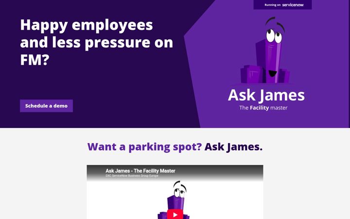Screenshot of askjamesnow.com