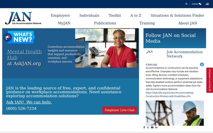 Screenshot of askjan.org