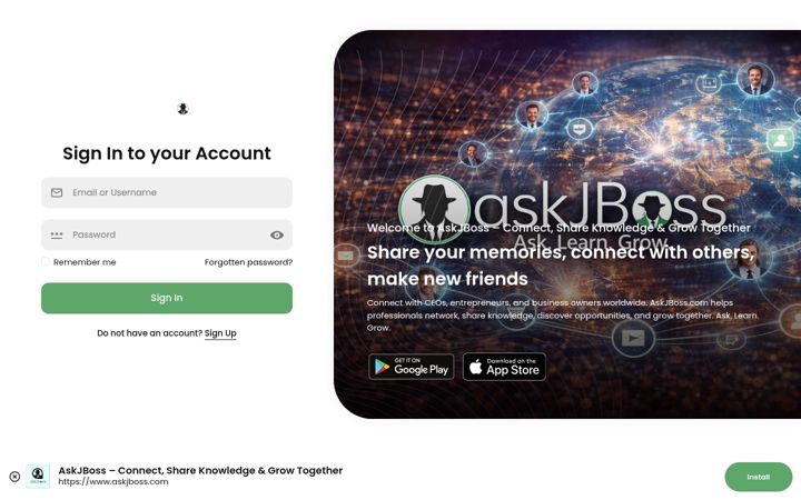 Screenshot of askjboss.com