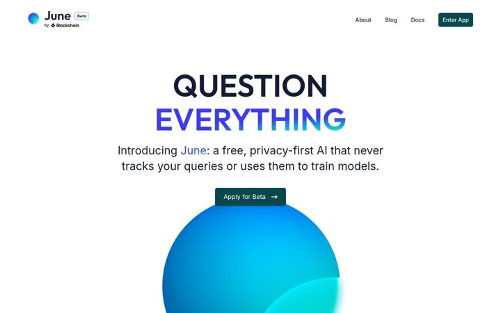 Screenshot of askjune.ai