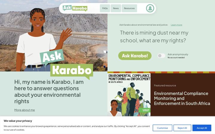 Captura de ecrã de askkarabo.co.za