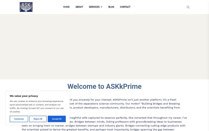 Screenshot of askkprime.com