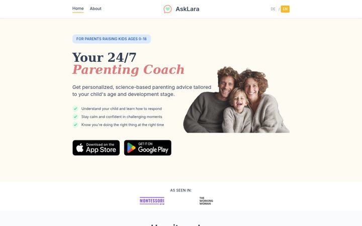 Screenshot of asklara.app