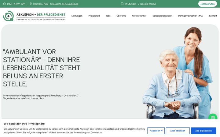 Captura de ecrã de asklepion-pflege.de