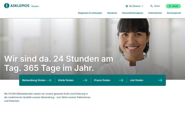 Screenshot of asklepios.com