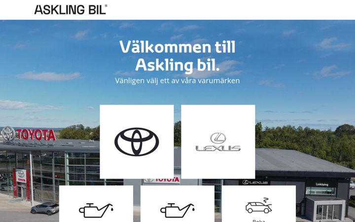 Screenshot of asklingbil.se