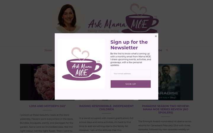 Screenshot of askmamamoe.com