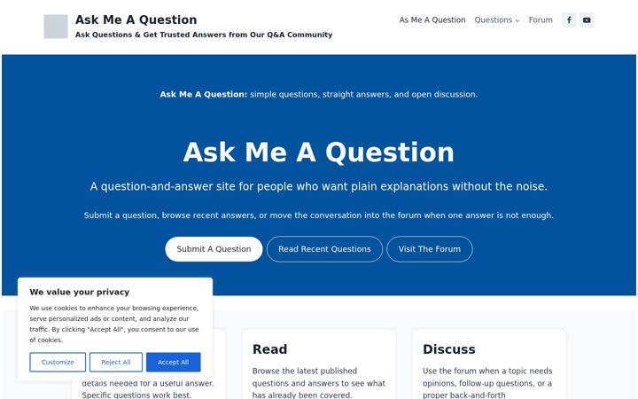 Screenshot of askmeaquestion.net