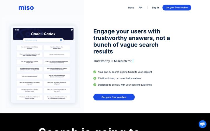 Screenshot of askmiso.com