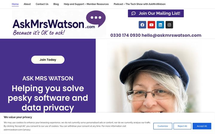 Screenshot του askmrswatson.com