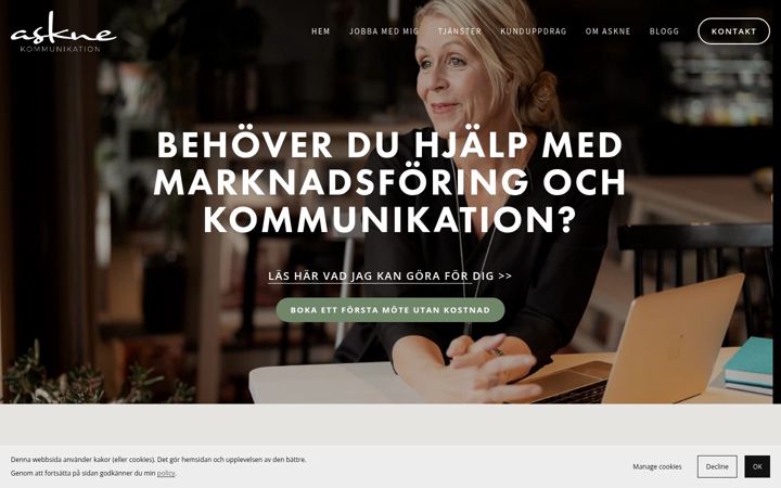 Screenshot of asknekommunikation.se