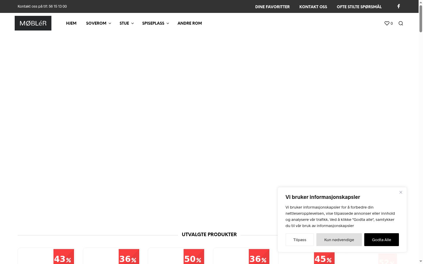 Captura de ecrã do banner de consentimento apresentado antes de qualquer interação